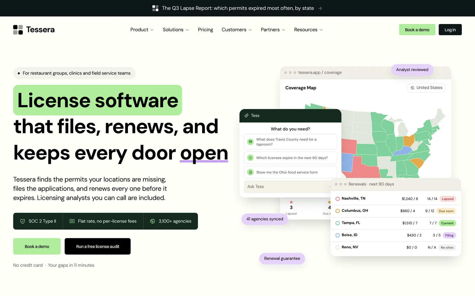 Tessera template homepage