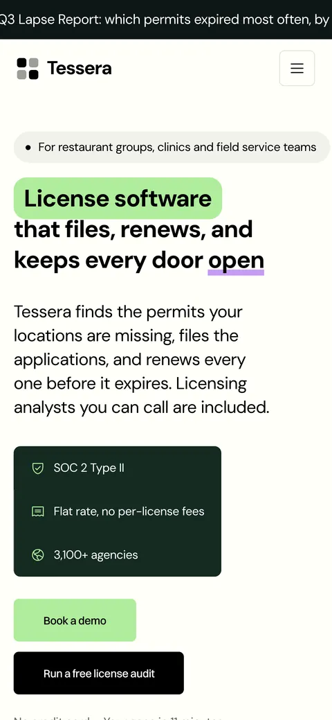 Tessera on a phone
