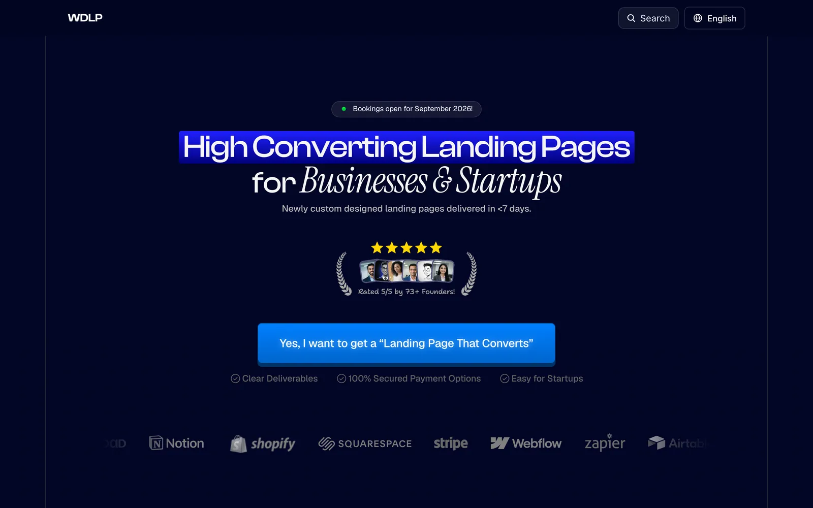 We Design Landing Pages homepage